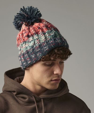 Beechfield Corkscrew pom pom beanie