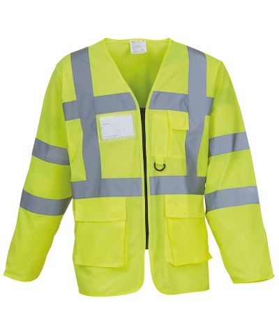 Yoko Hi-vis executive long sleeve waistcoat (HVJ800)