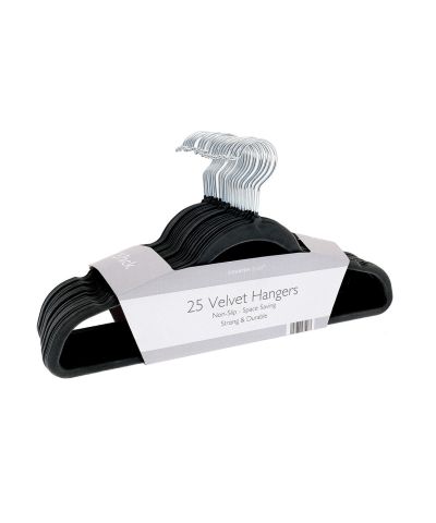 Home & Living Velvet-effect coat hangers (25-pack)