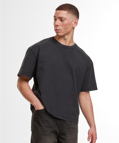 Build Your Brand Vintage cropped heavy oversized tee