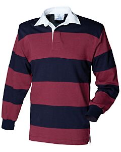 Sewn stripe long sleeve rugby shirt