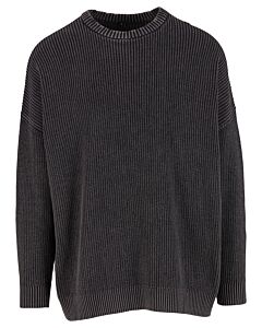 Acid washed knitted oversized sweater