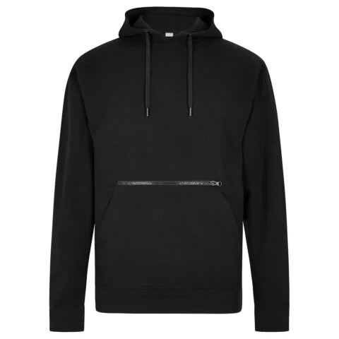 Regular fit piqué hoodie with zipped pocket