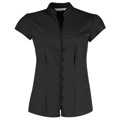 Women's continental blouse mandarin collar cap sleeve