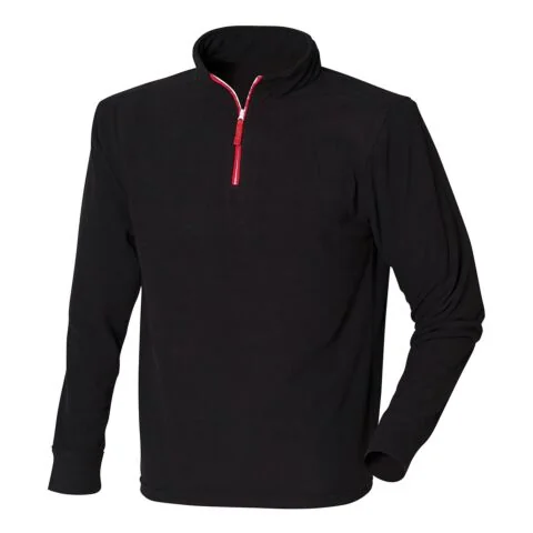 ¼ zip long sleeve fleece piped