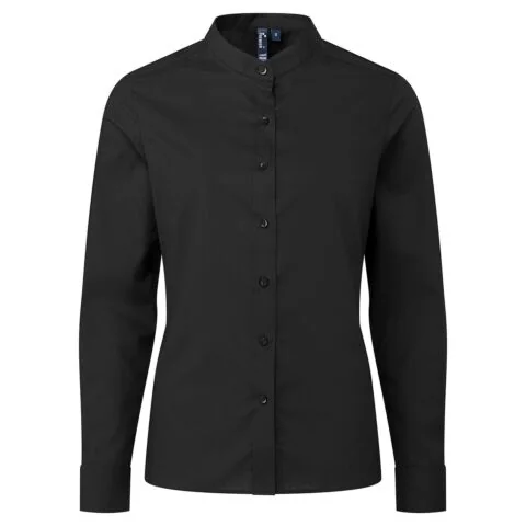 Women's banded collar 'grandad' shirt