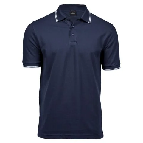 Luxury stripe stretch polo