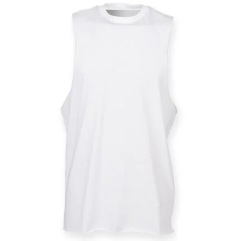 High neck slash armhole vest