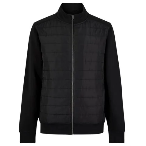 Regular fit quilted full-zip sweatshirt