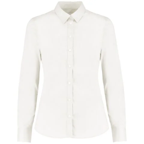 Women's stretch Oxford shirt long-sleeved