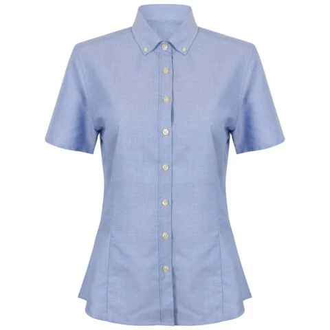 Women's modern short sleeve Oxford shirt