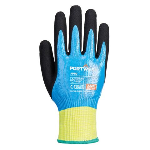 Cut D13 Nitrile aqua gloves