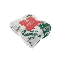 Ribbon Christmas tree jacquard sherpa throw
