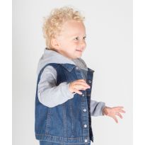 Larkwood Denim jacket with fleece hood and sleeves