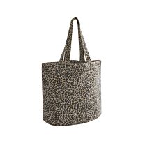 Leopard print canvas shopper