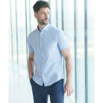 Henbury Modern short sleeve Oxford shirt