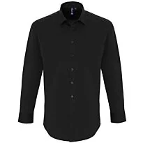 Stretch fit cotton poplin long sleeve shirt