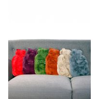 Ribbon Super luxury faux fur hot water bottle and cover
