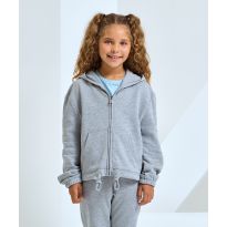 Kids TriDri® recycled cropped oversize full-zip hoodie