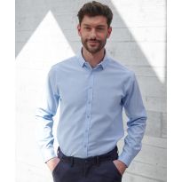 Henbury Long sleeve ‘cotton-feel’ Coolplus® shirt