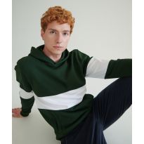 Front Row Heavyweight panelled hoodie