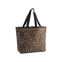 Leopard print carryall tote bag