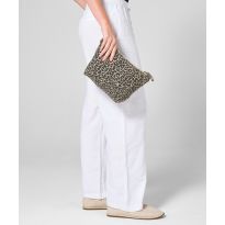 Westford Mill Leopard print canvas accessory bag