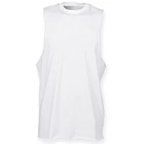 High neck slash armhole vest