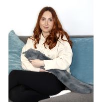 Ribbon Super luxury faux fur long hot water bottle and cover