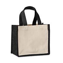 Jute canvas panel shopper