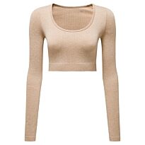 Women’s TriDri® ribbed seamless '3D Fit' crop top