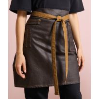 Premier Division waxed-look denim waist apron
