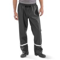 Result Recycled Prism PU waterproof trousers with reflective bands and recycled backing