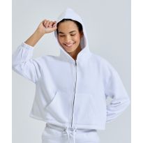 Women's TriDri® recycled cropped oversize full-zip hoodie