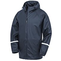 Prism PU waterproof jacket with reflective bands and recycled backing