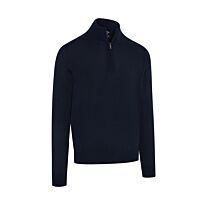 1/4-zip merino blend sweater