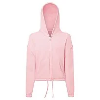 Kids TriDri recycled cropped oversize full-zip hoodie