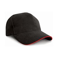 Pro-style heavy cotton cap with sandwich peak