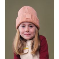 Beechfield Kids deep cuffed tonal patch beanie