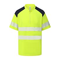 Hi-vis mandarin collar zip neck comfort trim polo