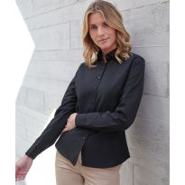 Henbury Women’s long sleeve ‘cotton-feel’ Coolplus® shirt