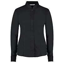 Women's mandarin collar shirt long-sleeved