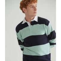 Front Row Sewn stripe long sleeve rugby shirt