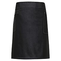 Division waxed-look denim waist apron