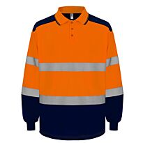 Hi-vis two-tone long sleeve polo