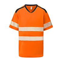 Hi-vis mandarin collar comfort trim t-shirt