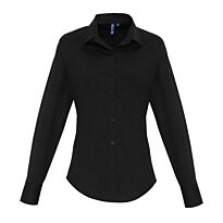 Women's stretch fit cotton poplin long sleeve blouse