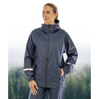 Result Recycled Prism PU waterproof jacket with reflective bands and recycled backing