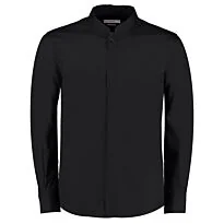 Mandarin collar shirt long-sleeved