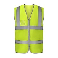 Hi-vis zip ID reflective border waistcoat